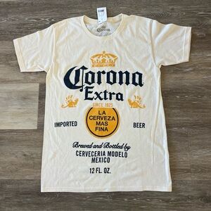 NWT Corona Extra Beer Men's Graphic T-Shirt Ivory Size S